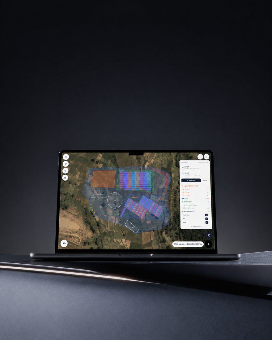 A Reslink bill of materials calculated from a 3D design, open on a laptop